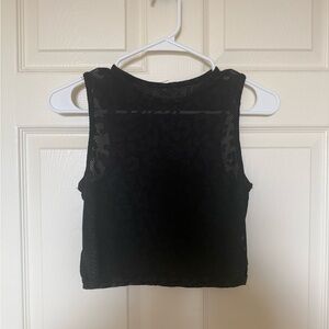 Black Sleeveless Mesh Top